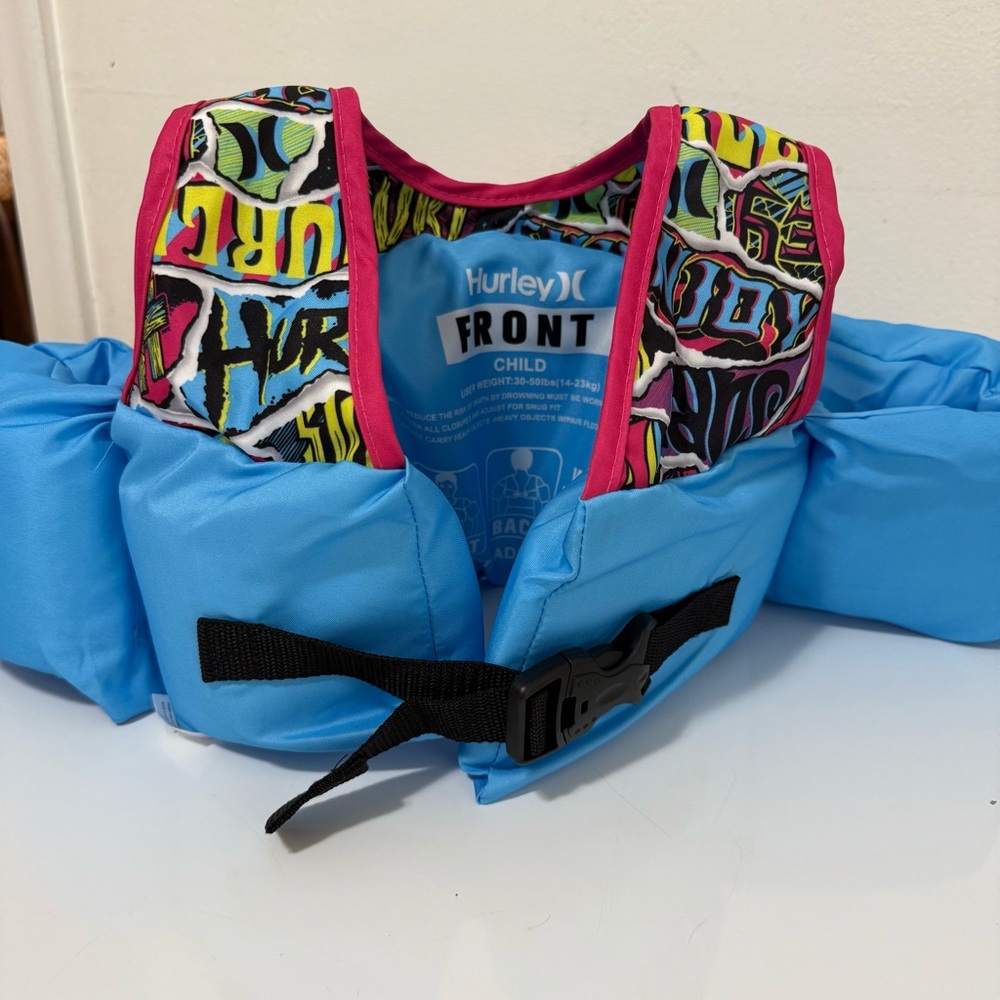 ❤️ 4 for $20 ❤️ Hurley Kids' Swim Vest Toddler Swimming Trainer Jacket. 30-50 Ib